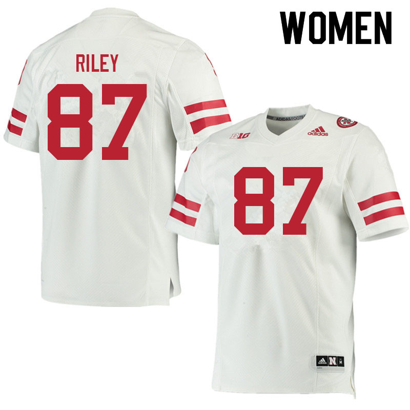 Women #87 Jordon Riley Nebraska Cornhuskers College Football Jerseys Sale-White - Click Image to Close
